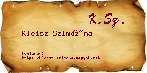 Kleisz Szimóna névjegykártya